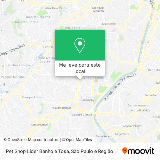 Pet Shop Lider Banho e Tosa mapa