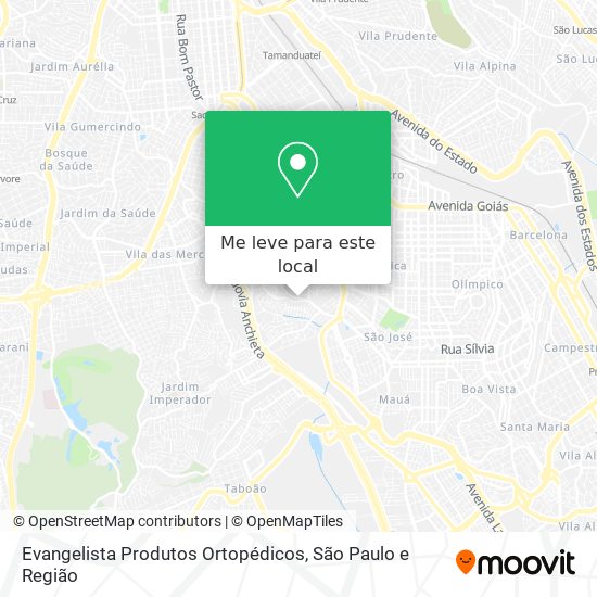 Evangelista Produtos Ortopédicos mapa