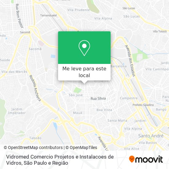 Vidromed Comercio Projetos e Instalacoes de Vidros mapa