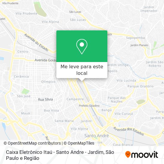 Caixa Eletrônico Itaú - Santo Andre - Jardim mapa