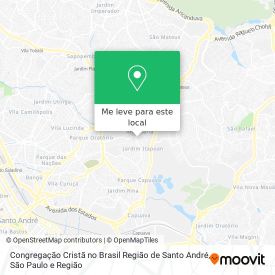 Congregação Cristã no Brasil Região de Santo André mapa
