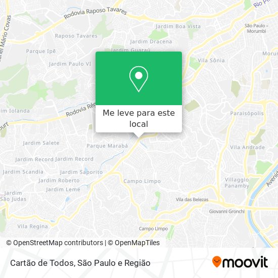 Cartão de Todos mapa