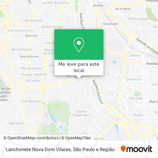 Lanchonete Nova Dom Vilares mapa