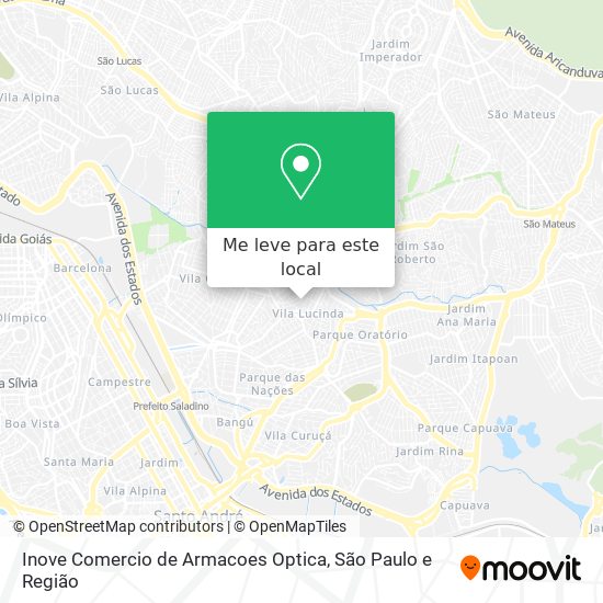 Inove Comercio de Armacoes Optica mapa