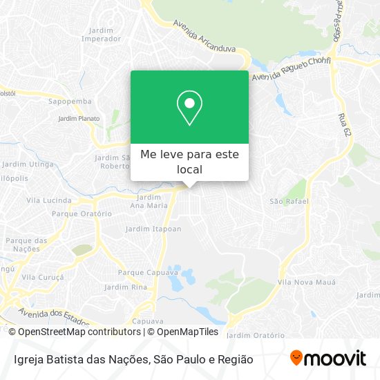 Igreja Batista das Nações mapa