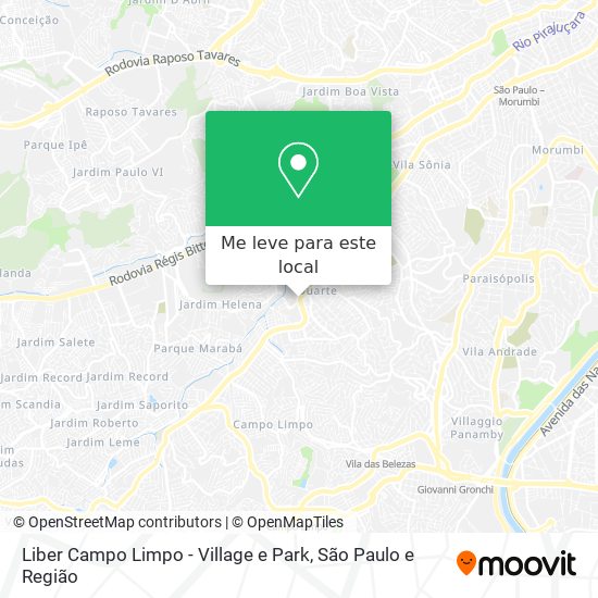 Liber Campo Limpo - Village e Park mapa
