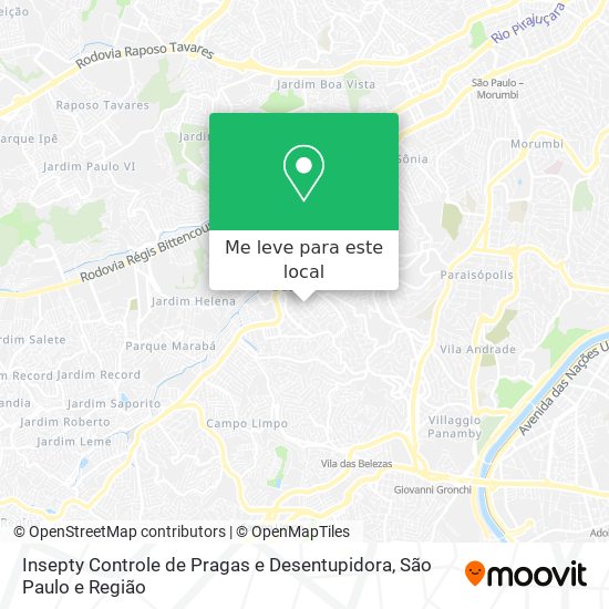 Insepty Controle de Pragas e Desentupidora mapa