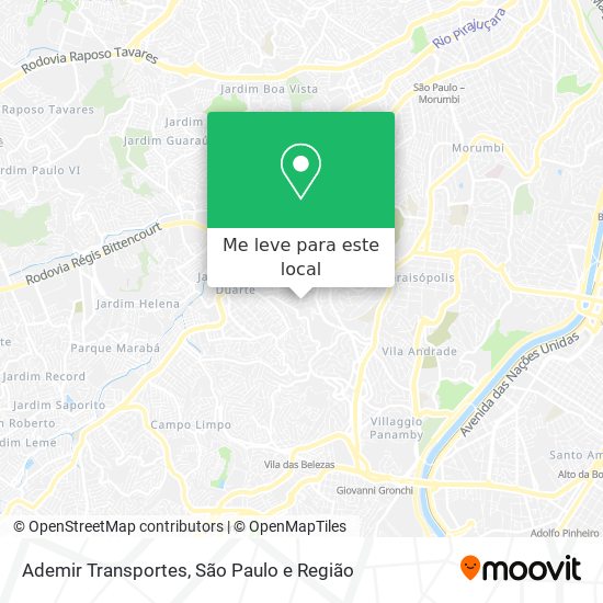 Ademir Transportes mapa