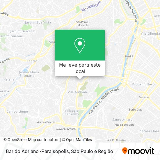Bar do Adriano -Paraisopolis mapa