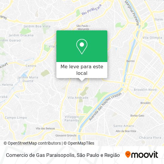 Comercio de Gas Paraisopolis mapa