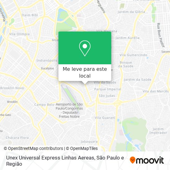 Unex Universal Express Linhas Aereas mapa