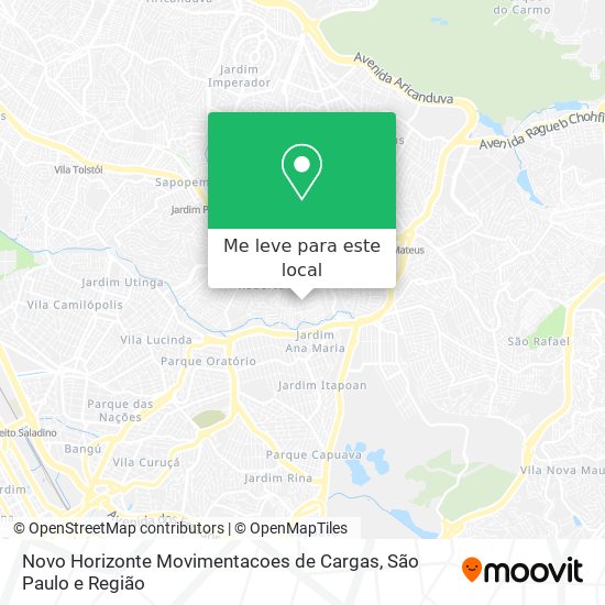 Novo Horizonte Movimentacoes de Cargas mapa