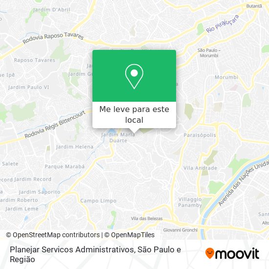 Planejar Servicos Administrativos mapa