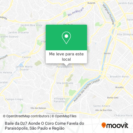 Baile da Dz7 Aonde O Coro Come Favela do Paraisópolis mapa