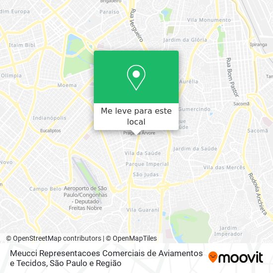 Meucci Representacoes Comerciais de Aviamentos e Tecidos mapa