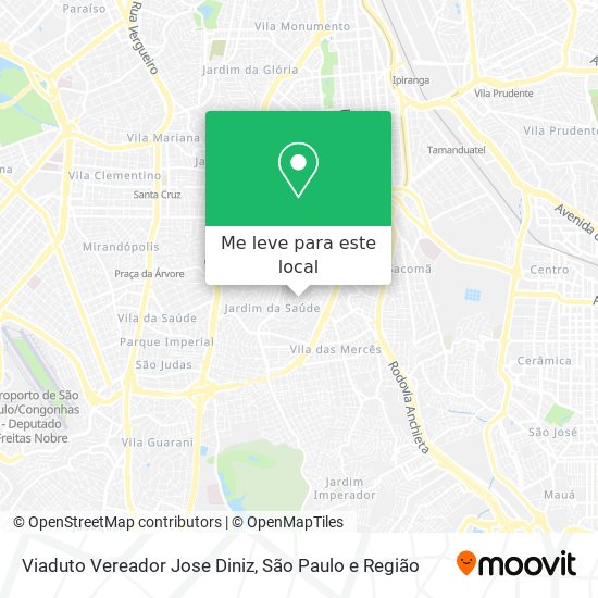 Viaduto Vereador Jose Diniz mapa