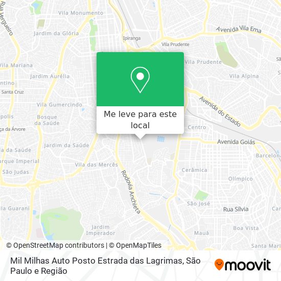 Mil Milhas Auto Posto Estrada das Lagrimas mapa