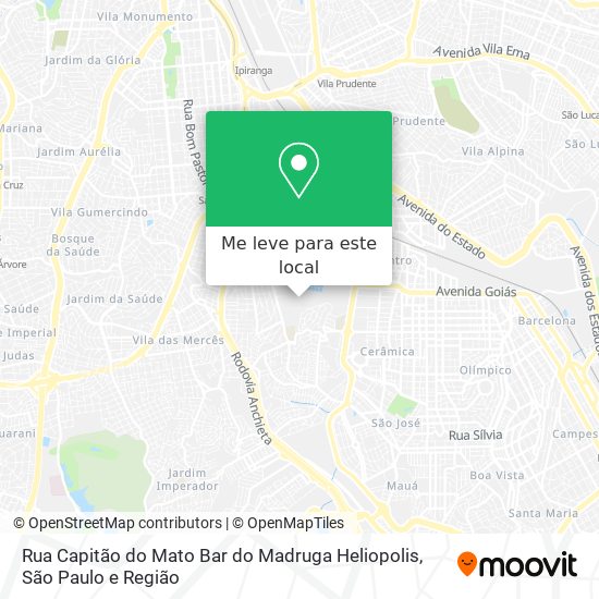 Rua Capitão do Mato Bar do Madruga Heliopolis mapa
