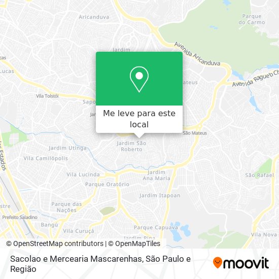 Sacolao e Mercearia Mascarenhas mapa