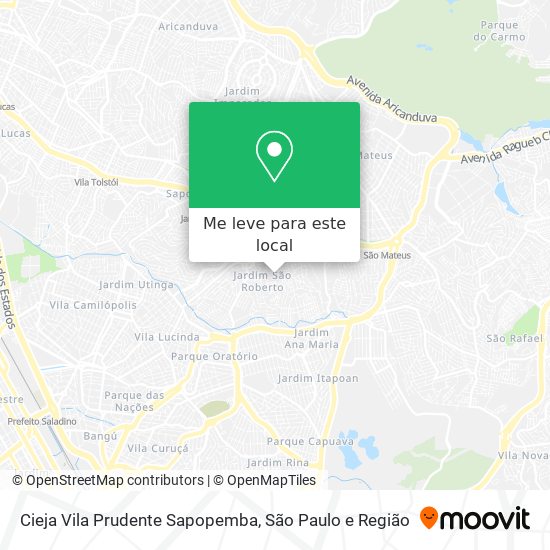 Cieja Vila Prudente Sapopemba mapa
