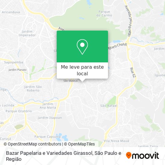 Bazar Papelaria e Variedades Girassol mapa
