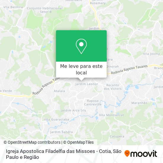 Igreja Apostolica Filadelfia das Missoes - Cotia mapa