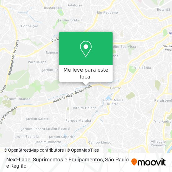 Next-Label Suprimentos e Equipamentos mapa