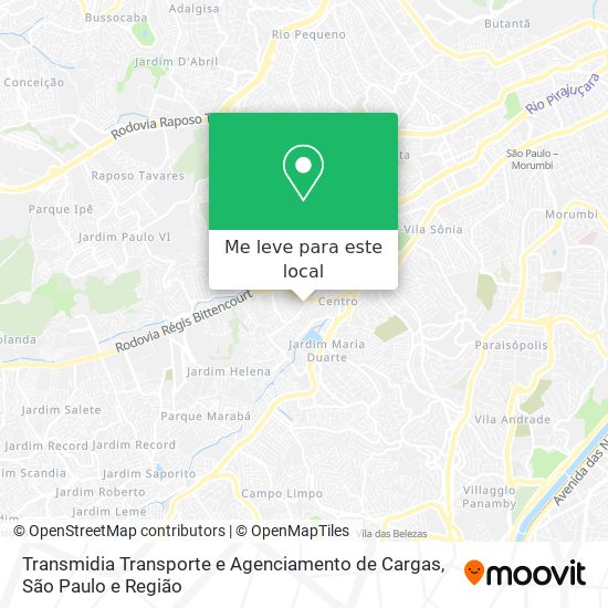 Transmidia Transporte e Agenciamento de Cargas mapa