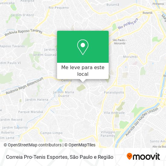 Correia Pro-Tenis Esportes mapa