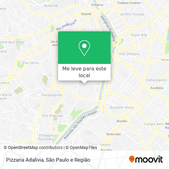 Pizzaria Adalivia mapa