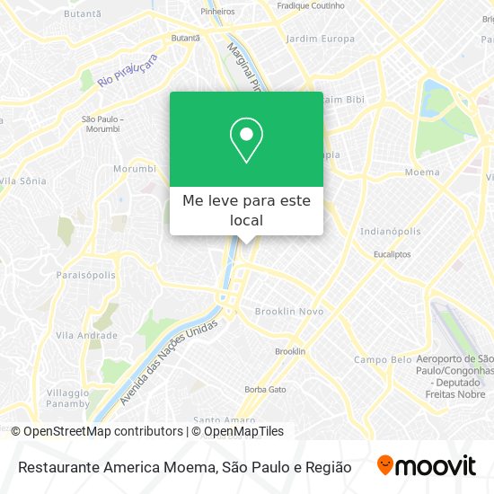 Restaurante America Moema mapa