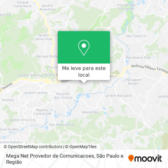 Mega Net Provedor de Comunicacoes mapa