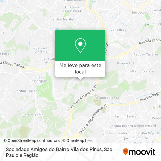 Sociedade Amigos do Bairro Vila dos Pinus mapa