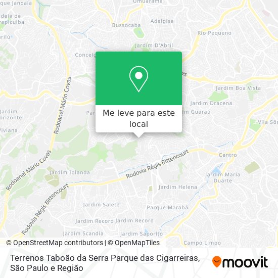 Terrenos Taboão da Serra Parque das Cigarreiras mapa
