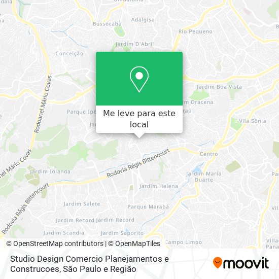 Studio Design Comercio Planejamentos e Construcoes mapa