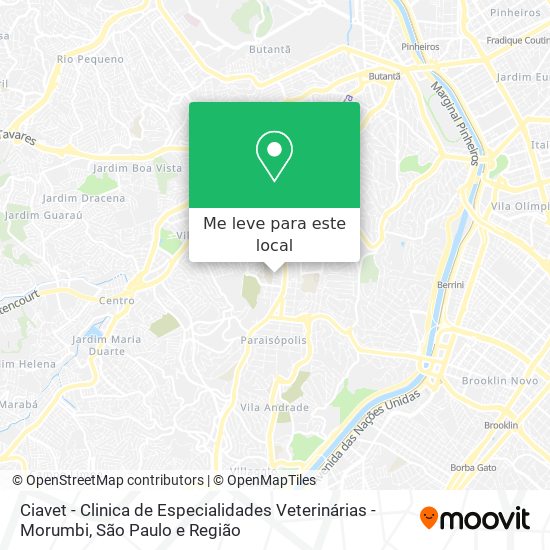 Ciavet - Clinica de Especialidades Veterinárias - Morumbi mapa