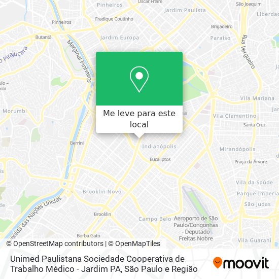 Unimed Paulistana Sociedade Cooperativa de Trabalho Médico - Jardim PA mapa