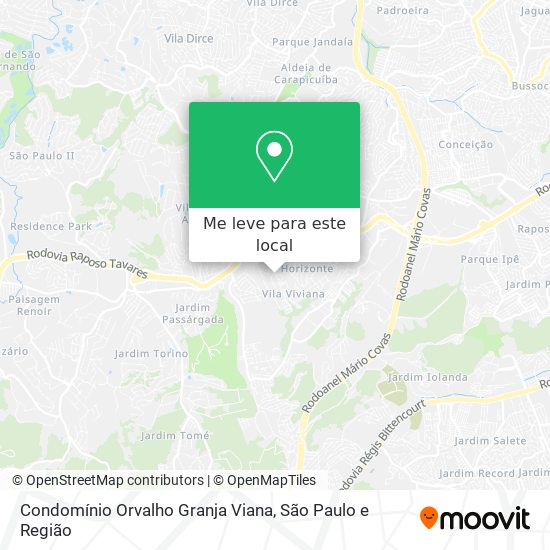 Condomínio Orvalho Granja Viana mapa