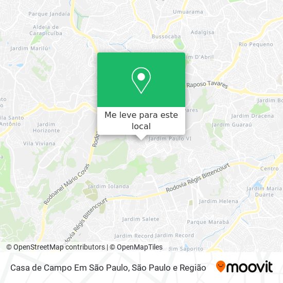 Casa de Campo Em São Paulo mapa