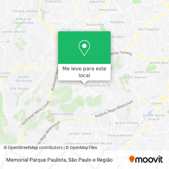 Memorial Parque Paulista mapa