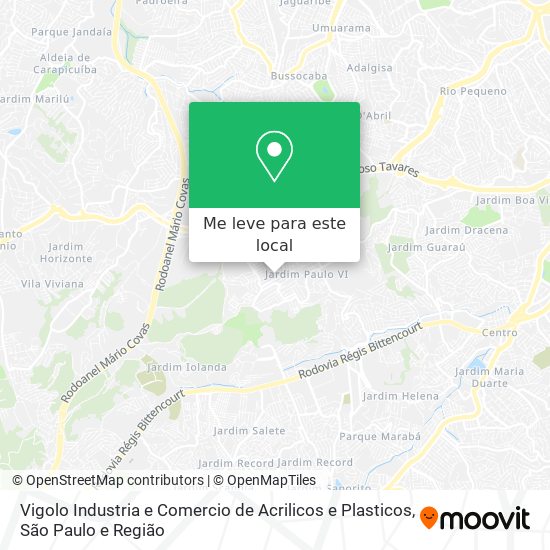 Vigolo Industria e Comercio de Acrilicos e Plasticos mapa