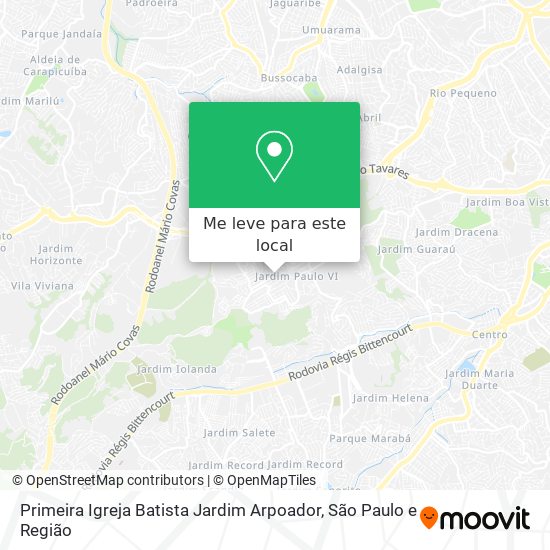 Primeira Igreja Batista Jardim Arpoador mapa