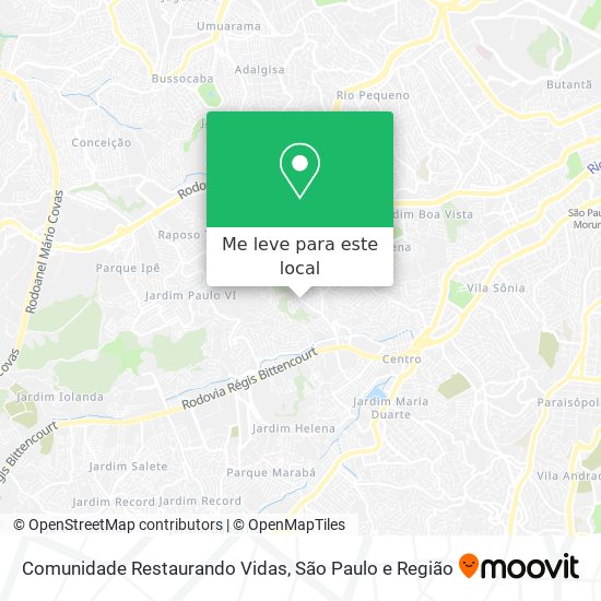 Comunidade Restaurando Vidas mapa