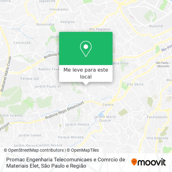 Promac Engenharia Telecomunicaes e Comrcio de Materiais Elet mapa
