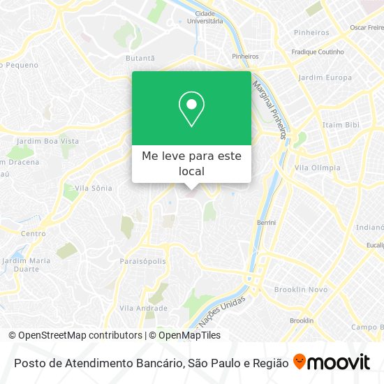 Posto de Atendimento Bancário mapa