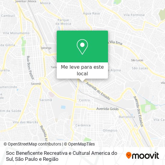 Soc Beneficente Recreativa e Cultural America do Sul mapa