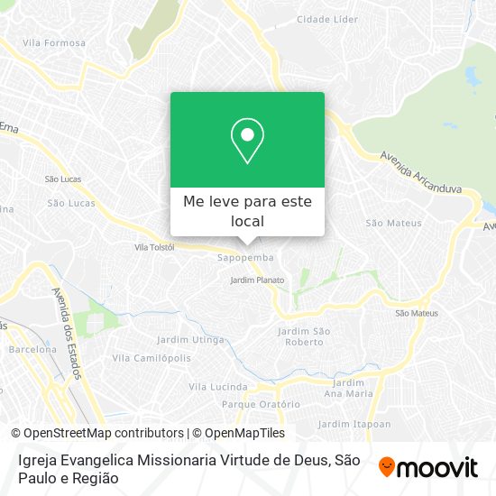 Igreja Evangelica Missionaria Virtude de Deus mapa