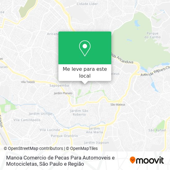 Manoa Comercio de Pecas Para Automoveis e Motocicletas mapa