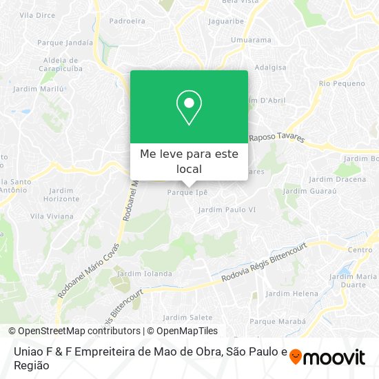 Uniao F & F Empreiteira de Mao de Obra mapa