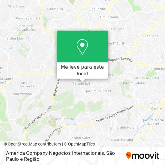 America Company Negocios Internacionais mapa